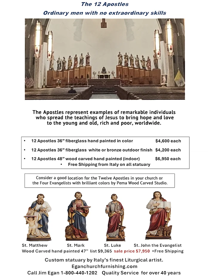 Egan Church Furnishing & Restoration - 12 Apostles Custom Statuary in Naple, FL