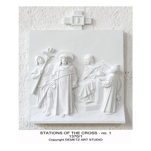 Station of the Cross - Fiberglass White Marble color 