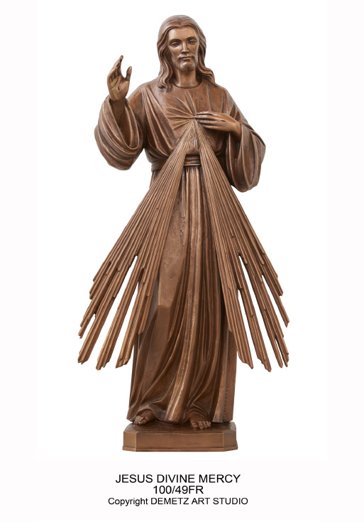 Divine Mercy Statue - Bronze or White Finish