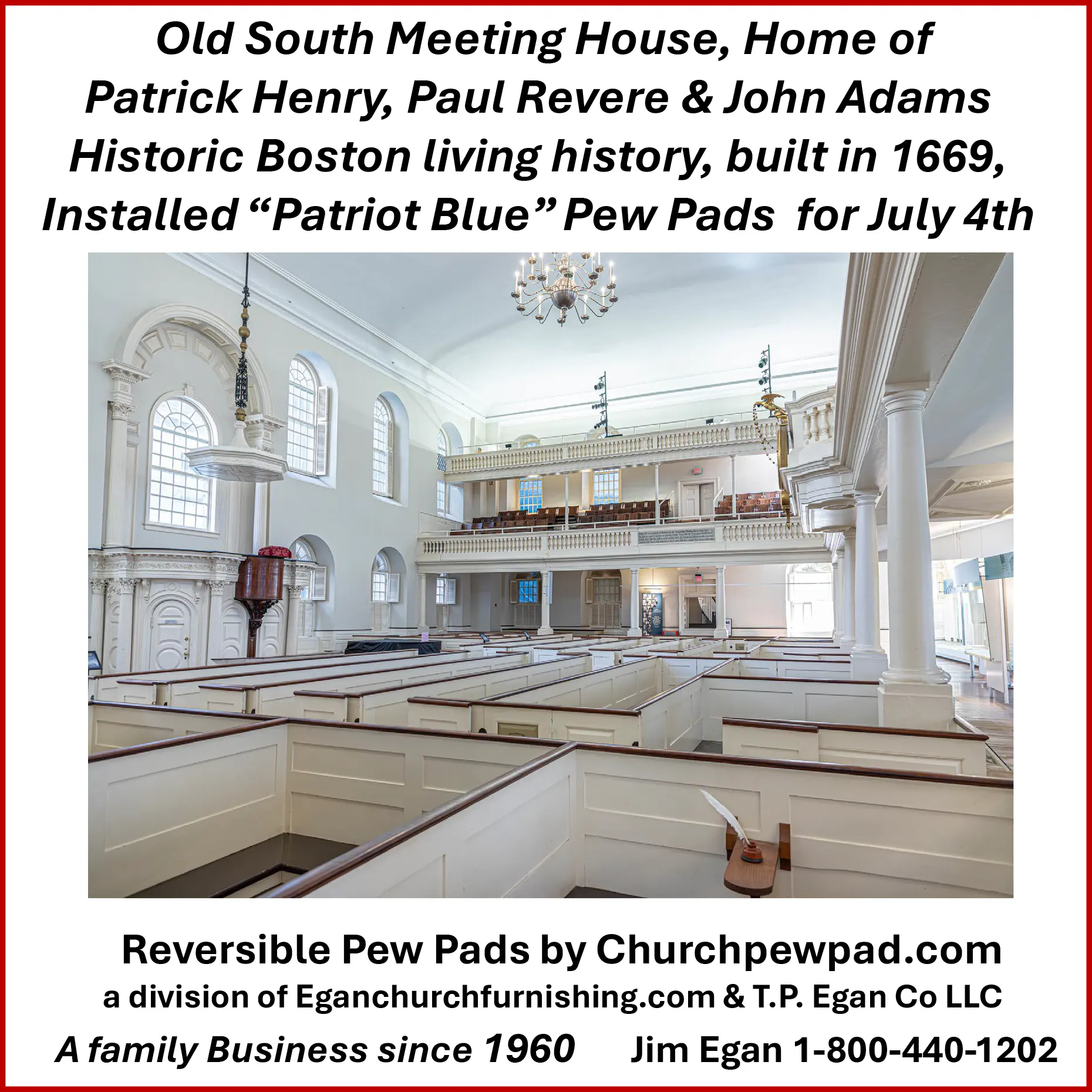 Reversible Patriot Blue Pew Pads by Churchpewpad.com