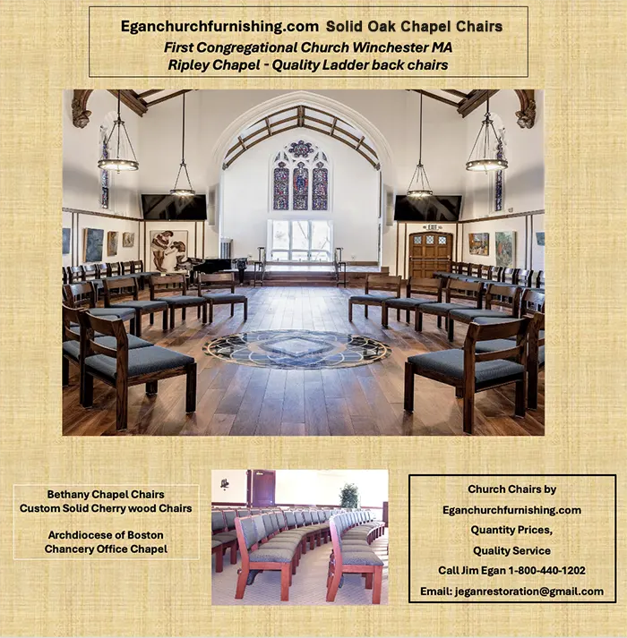 Egan Church Furnishing & Restoration - Solid Oak Chapel Chairs